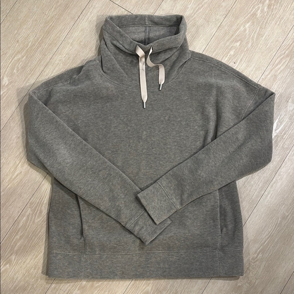 lululemon athletica Gray Cowl Neck Sweater with Relaxed Fit and Long Sleeves